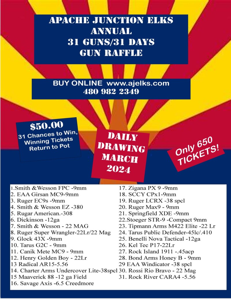 Calendar, Special Events Apache Junction Elks 2349